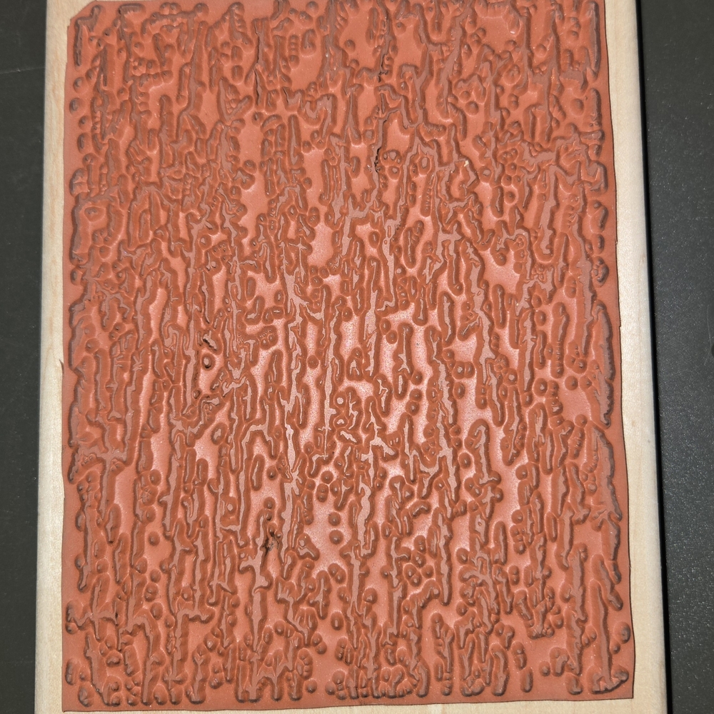 Stampin UP Crackle Textured Large Wooden Rubber Stamp